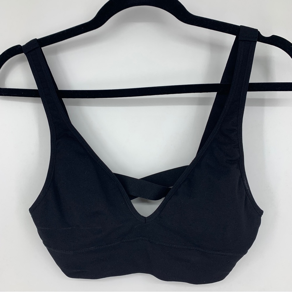 Floreat Loved By Anthropolgie Womens XS Small Bra Bralette Black Strappy Padded‎